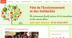 Desktop Screenshot of fetedelenvironnementetdessolidarites.org